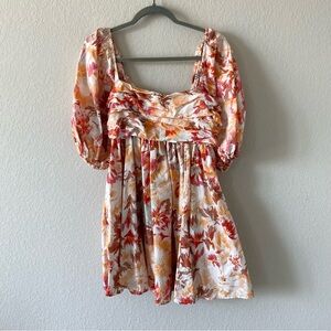 Abercrombie & Fitch The A&F Emerson Poplin Puff Sleeve Mini Dress Size Medium